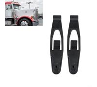 Alanmoship Base de pestillo de capó de acero inoxidable para Kenworth T300 T600 T800 W900 para PETERBILT 357 389 Válvula de bloqueo de compartimento de motor de camión, color negro, paquete de 2