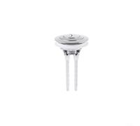 Alanmoship Botón de inodoro de doble descarga, interruptor de plástico de repuesto con parche de conversión para cubiertas de tanque de 38 mm, 48 mm, 58 mm, reparación de baño (plateado)