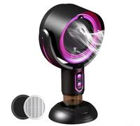 Alanmoship Campana extractora de escritorio portátil, 8 W, alimentada por USB, con filtro de aceite para olla caliente y barbacoa, removedor de humo ajustable para cocina, negro y dorado (negro morado