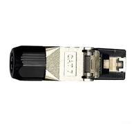 Alanmoship Conector de red blindado CAT7 RJ45, terminal de cable Ethernet chapado en oro, 10 Gbps, transferencia de datos de alta velocidad, grado industrial, no requiere herramientas, paquete de 8