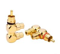 Alanmoship Conectores divisores RCA Phono Y, conector de audio y video de latón chapado en oro para altavoces, TV y dispositivos de estereofonía, paquete de 2