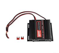 Alanmoship Controlador de impulso solar MPPT de 15 A 550 W 12 V-50 V a 24 V-88 V para batería de litio ácida, carrito de golf EV con pantalla OLED Ventilador inteligente de refrigeración negro