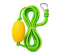 Alanmoship Cuerda de remolque flotante KAYAK con clips, línea de rescate de conexión rápida para remolcar principiantes o anclar PVC verde + amarillo 12 pies, 15 pies, 20 pies (15 pies)
