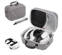 Alanmoship Estuche rígido de almacenamiento, para Meta, EVA a prueba de golpes bolsa de transporte con compartimento para accesorios, para protección de viaje de auriculares VR, negro gris (gris)