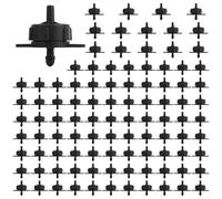 Alanmoship Goteros compensadores de presión para césped, paquete de 100 goteros de plástico de 4 mm, conexión de 2/4/8 Lph para riego de ahorro de agua para parterres, césped, agricultura (4 L)