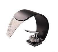 Alanmoship Grifo de lavabo de cascada de 1 unidad de una sola manija estilo serpiente cuerpo de latón macizo grifo de lavabo contemporáneo para baño cocina actualización negro cromo blanco plata