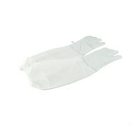 Alanmoship Guantes de piel de oveja anti picaduras de abeja Protección larga de malla ventilada cómodos puños elásticos amarillo blanco equipo avanzado (blanco XL)