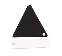 Alanmoship Juego de 2 raspadores de cera de esquí triangulares y rectangulares de plástico para mantenimiento de encerado de snowboard, 4 mm de grosor con agujero para colgar, negro y transparente