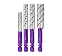 Alanmoship Juego de 5 brocas de diamante con grano soldado al vacío y vástago hexagonal de cambio rápido para perforación de azulejos, vidrio, mármol y granito en proyectos de mejora del hogar