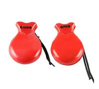 Alanmoship Juego de castañuelas españolas de madera para principiantes adultos, 2 pares de percusión manual para baile flamenco, clases de música y actuaciones escénicas, 8.8 x 6.5 (rojo)