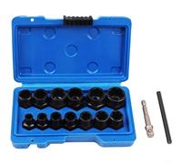 Alanmoship Juego de extractores de tuercas de perno roto CR-MO de acero de 1/4-3/4 pulgadas con extensión de 65 mm para reparación de automóviles y proyectos de bricolaje, caja de almacenamiento azul