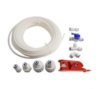 Alanmoship Kit de conexión de línea de agua de 15 m para nevera, máquina de hielo, filtro de agua para refrigerador y dispensador de instalación con válvula y accesorios para Samsung para Bosch para