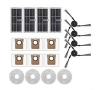 Alanmoship Kit de repuesto de 14 piezas para Xiaomi MIJIA M40 D110CN con cepillos laterales, filtros HEPA, fregonas y bolsas de polvo para limpieza profunda del hogar, paño de plástico negro