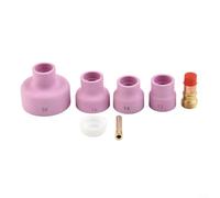 Alanmoship Linterna TIG de 7 piezas para lente de gas STUBBY y kit de taza de cerámica para soldadores WP-17/18/26, boquilla de 2,4 mm con boquillas #12/#14/#16/#24 para soldadura de argón