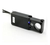 Alanmoship Lupa de joyero 30X/60X con luz LED, lupa de doble lente para joyería, sellos, monedas y antigüedades, lupa de bolsillo plegable