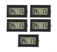 Alanmoship Medidor digital de humedad de temperatura interior, LCD para mini sensor de termómetro con rango de -50 a 70 °C y 1%-99% RH, alimentado por LR44 para uso en interiores, paquete de 5