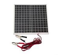 Alanmoship Panel solar monocristalino de 12 W y 12 V con marco de aluminio y clips de batería para camping, barco, carga de goteo de coche y fuente de alimentación de senderismo al aire libre