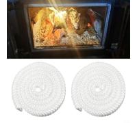 Alanmoship Paquete de 2 cuerdas de fibra de vidrio para juntas de puerta de estufa de 6 a 12 mm x 78 pulgadas, cable de sellado de alta temperatura para estufas de leña, chimeneas, calderas, hornos
