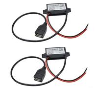 Alanmoship Paquete de 2 módulos convertidores CC-CC, regulador de voltaje reductor de 6 V-32 V a 5 V 3 A con carga rápida QC 3.0, fuente de alimentación de el 96% para GPS de coche para
