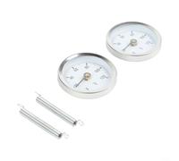 Alanmoship Paquete de 2 termómetros de tubería de 0 a 120 °C para tuberías de calefacción de tanques de combustible de CA, acero inoxidable 304 para esfera con gancho de resorte, monitor plateado en