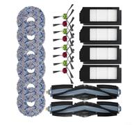 Alanmoship Paquete de 20 accesorios de vacío, para Ecovacs para DEEBOT X1 para OMNI para T10 Turbo, cepillos laterales principales, filtros de fregona, kit de repuesto, para limpieza de pisos del