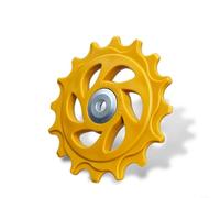Alanmoship Personalización en su mejor momento con rueda de desviador trasero de bicicleta, atractivo color amarillo, amplia compatibilidad (amarillo 16T)