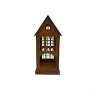 Alanmoship Portavelas rústico de estilo iglesia con diseño de linterna de metal vintage, intrincado para ventanas y persianas, construcción de hierro forjado para interiores o exteriores, hogar y