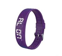 Alanmoship Reloj despertador inteligente con 8 alertas personalizadas, contador de pasos, batería recargable de 50 mAh, correa de silicona impermeable IP65 para fitness y uso diario, azul (morado)