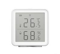 Alanmoship Sensor inteligente WiFi de temperatura y humedad con control de clima automático, carcasa ABS de PC ignífuga, compatible con TUYA, blanco, para comodidad interior del hogar