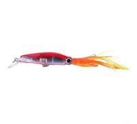 Alanmoship Señuelo de pesca de pulpo 40G con tentáculos realistas y cebo de calamar 14 cm diseño plástico con ojos de pez 3D y cuentas de acero internas (B)