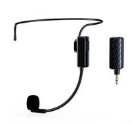 Alanmoship Sistema de auriculares de micrófono inalámbrico de 24 G, micrófono inalámbrico con rango de 160 pies, 20 canales unidireccionales para guía turística de enseñanza de fitness, pantalla LED
