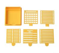 Alanmoship Soporte para notas adhesivas con plantilla, dispensador de bloc de notas ABS para escritorio de oficina, organizador de 3.9 x 3.54 pulgadas para estudiantes y profesores, juego de 6 piezas