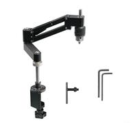 Alanmoship Soporte voladizo de aleación de aluminio CNC para taladros manuales Horizontal Vertical Multi-ángulo ajustable brazo de soporte con mandril de 1.5-10mm acabado anodizado