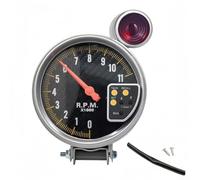 Alanmoship Tacómetro RPM de 5 pulgadas con cara de fibra de carbono y luz de cambio programable, compatible con la mayoría de vehículos de combustible de 12 V para motores de 1 a 8 cilindros