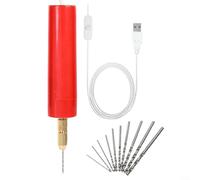 Alanmoship Taladro manual para mini taladro eléctrico con 13 brocas y portabrocas de cambio rápido para resina, joyería, madera, metal, arcilla polimérica DIY proyectos de manualidades (rojo)