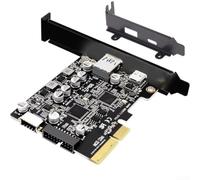 Alanmoship Tarjeta de expansión Pcie 3.0 a USB 3.2 Gen 2, 10 Gbps para adaptador Pcie X4/X8/X16 con puertos tipo C, tipo A y tipo E de 19/20 pines, fuente de alimentación dual de 2.2 A para PC de