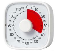 Alanmoship Temporizador visual de cuenta regresiva de 2 horas para estudio, trabajo de cocina y actividades, funcionamiento silencioso con fácil control de giro y gran pantalla clara, reloj de