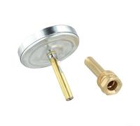 Alanmoship Termómetro bimetálico con acero inoxidable de 63 mm para marcar 0-120 °C, latón para inmersión manga 1/2 pulgada para calefacción central, calderas, estufas al aire libre,