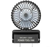Alanmoship Ventilador portátil alimentado por batería de litio de 14 a 21 V con espaciado ajustable de 19 a 40 mm y ángulo de 160 °, compatible con baterías de herramientas eléctricas, color negro