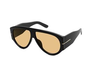 ALANTOP Gafas de sol retro para mujeres y hombres, estilo vintage de los años 70, protección UV400, perfectas para conducir y moda al aire libre, Negro profundo/amarillo EE. UU, Oversized