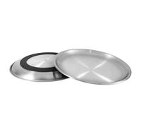 Alaoo 2 Piezas Cuencos Planos para Gatos de Acero Inoxidable,17CM Comedero Plano para Gato con Base Antideslizante,Platos Anchos Aptos para Gatos para Perros Pequeños,Gatos (Plata)