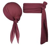 Alaoo Accesorios de Disfraz de Capitán Pirata, 2 Piezas Accesorios de Disfraz Pirata para Hombre, Bandana Pirata y Cinturón, para Fiestas Temáticas Días Divertidos Actividades de Juegos, Burdeos