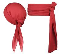 Alaoo Accesorios de Disfraz de Capitán Pirata, 2 Piezas Accesorios de Disfraz Pirata para Hombre, Bandana Pirata y Cinturón, para Fiestas Temáticas Días Divertidos Actividades de Juegos, Rojo