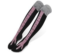 Alaoo Calcetines con Pies de Pollo,Divertidos Calcetines Patas de Pollo de Dibujos Animados en 3D,Medias Informales por Encima de La Rodilla,Unisex Talla Única (Negro + Rosa Rojo)