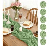 Alaoo Caminos de Mesa de Gasa Boho,90 x 300cm,6PCS