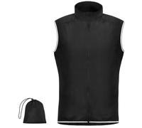 Alaoo Chaleco Ciclismo para Hombre, Chaleco Cortavientos sin Mangas Ligero,Transpirable Reflectante, para MTB Correr Senderismo Diario para Verano, XL