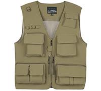 Alaoo Chaleco de Trabajo al Aire Libre para Hombre,Chaleco de Pesca Multibolsillo, Chaleco Multifunción de Verano,Respirable Secado,para Trabajo, Safari, Fotografía, Senderismo,L