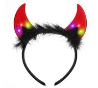 Alaoo diadema de cuernos de Tiara LED, Tiara Cuernos De Diablo, Mujeres Y NiñOs, Disfraces Demonio Para Halloween, Carnaval