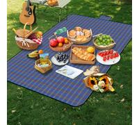 Alaoo Manta Impermeable para Picnic y Playa, Esterilla Plegable Portátil para Pícnic, Camping y Playa (Azul)