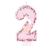 Alaoo Velas de cumpleaños con números 2, 3D, Rosa, Mariposas, Velas de cumpleaños, decoración para Tartas, Velas de Cumpleaños Niñas Mujeres para Pastel, Decoración Aniversarios